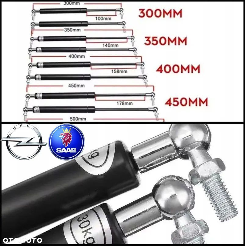 OPEL SAAB SIŁOWNIKI MASKI PRZÓD, KLAPY TYŁ HB SEDAN KOMBI + TIR - 1