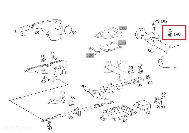 MERCEDES VITO SPRINTER Uchwyt linki hamulca recznego OE - 2