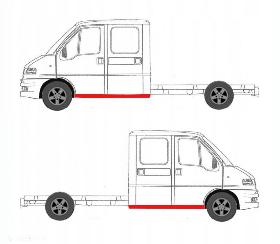 Próg Progi Reperaturka Ducato 94 - 06 Podwójna / Dubel / Dopel Kabina - 2