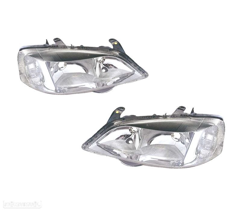 FARÓIS OPTICAS PARA OPEL ASTRA G 98-04 FUNDO CROMADO - 1