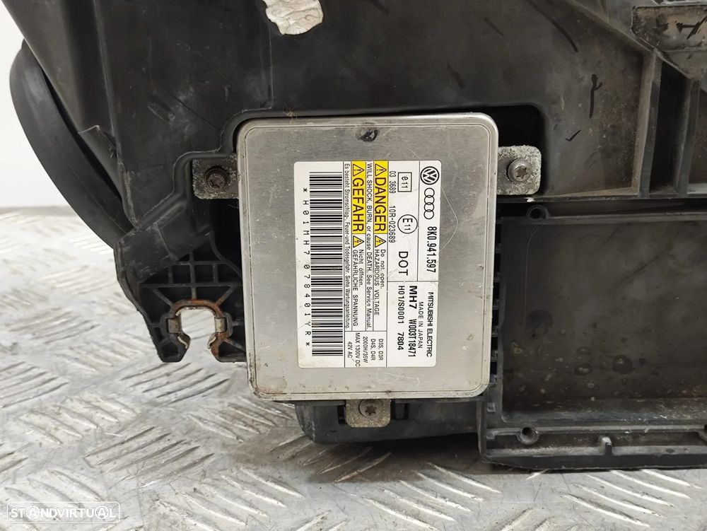 Farol Otica Frente Frontal Esquerda A5 8T Xenon Original VAG Audi 8T0941003M - 7