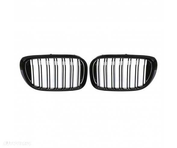 Grile Nari Duble BMW G11 G12 NFL 2015-2020, Non-Facelift, Negru Lucios - 1