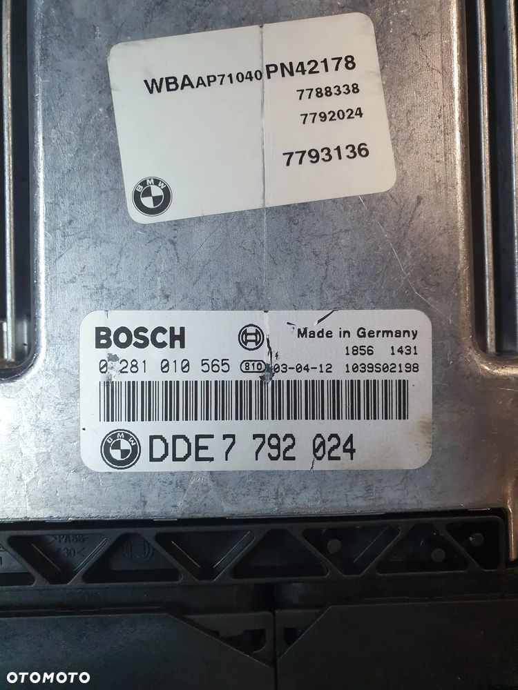BMW 3 E46 2.0D  KOMPUTER STEROWNIK SILNIKA 7792024  0281010565 - 2