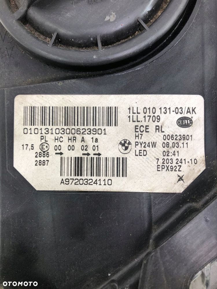 bmw f10 f11 lewa przednia lampa h7 anglik 7203241 - 8