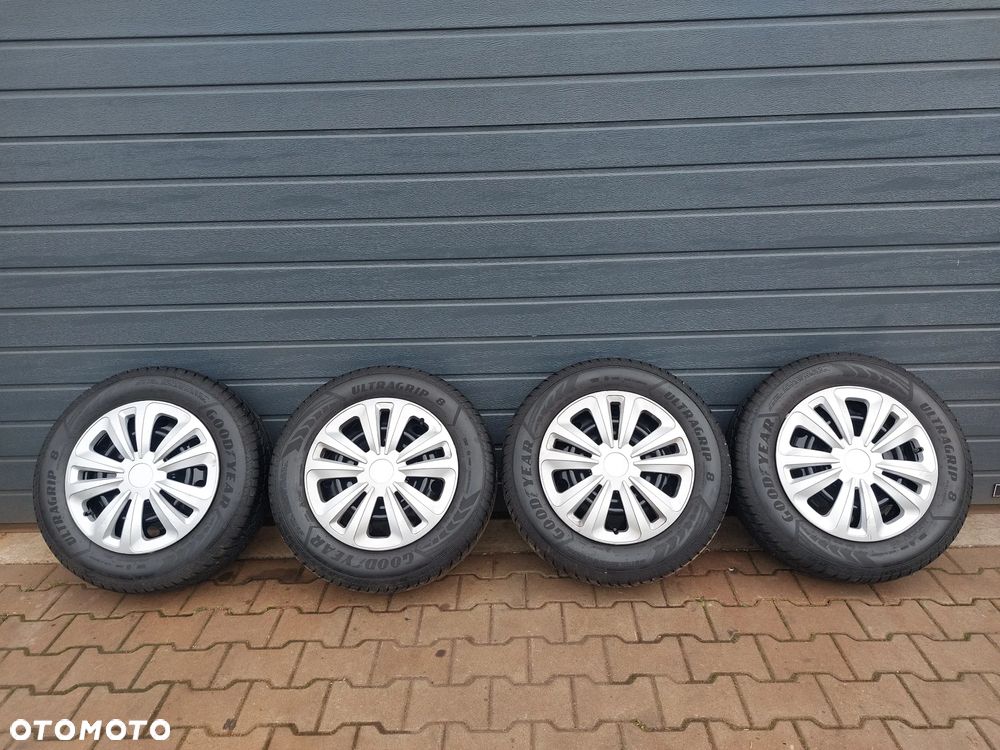 TOYOTA AURIS COROLLA FELGI STALOWE R16 6.5J ET45 5X114.3 OPONY ZIMOWE 205/65 R16 GOODYEAR ULTRAGRIP 8 DOT22 KOŁPAKI - 21