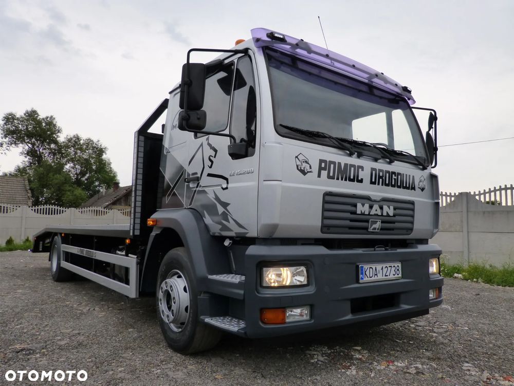MAN LE 15.280 POMOC DROGOWA / AUTOLAWETA / SPECJALNY / DMC 15.000 KG / ŁADOWNOŚĆ 9.000 KG / PODUSZKI / DŁ.7.70 M - 1