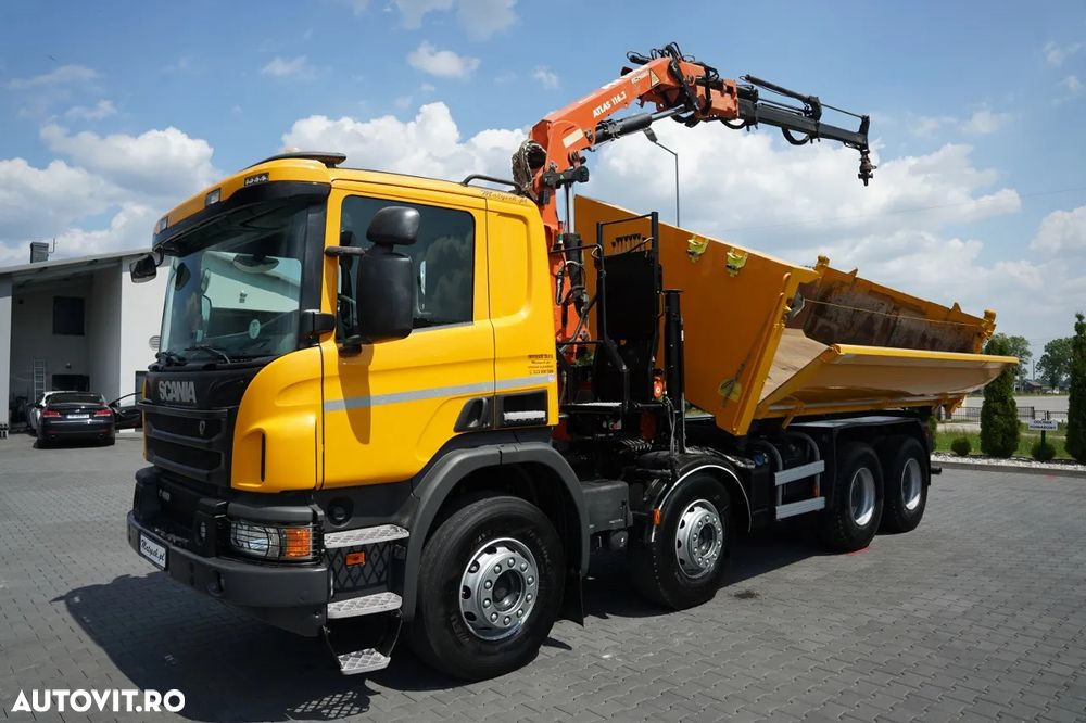 Scania P 410 / 8x4 / BASCULĂ - 5,15 M + ATLAS 116.3 HDS / ROTATOR / EURO 6 / - 11