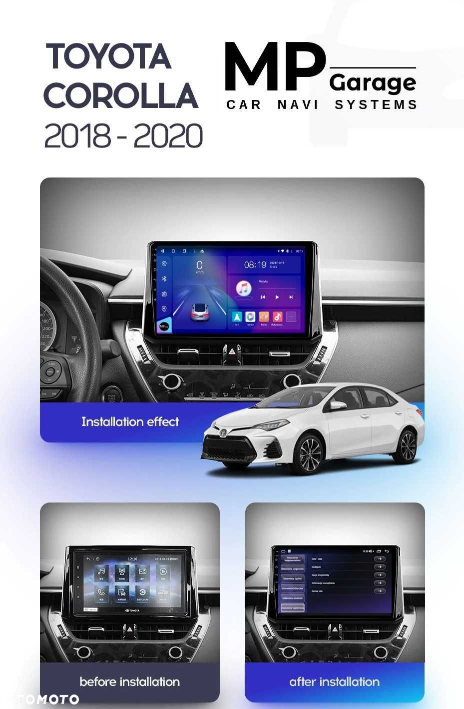 Nawigacja Toyota Corolla/Auris E210 Android11 CarPlay/AA 4G LTE Qled - 2