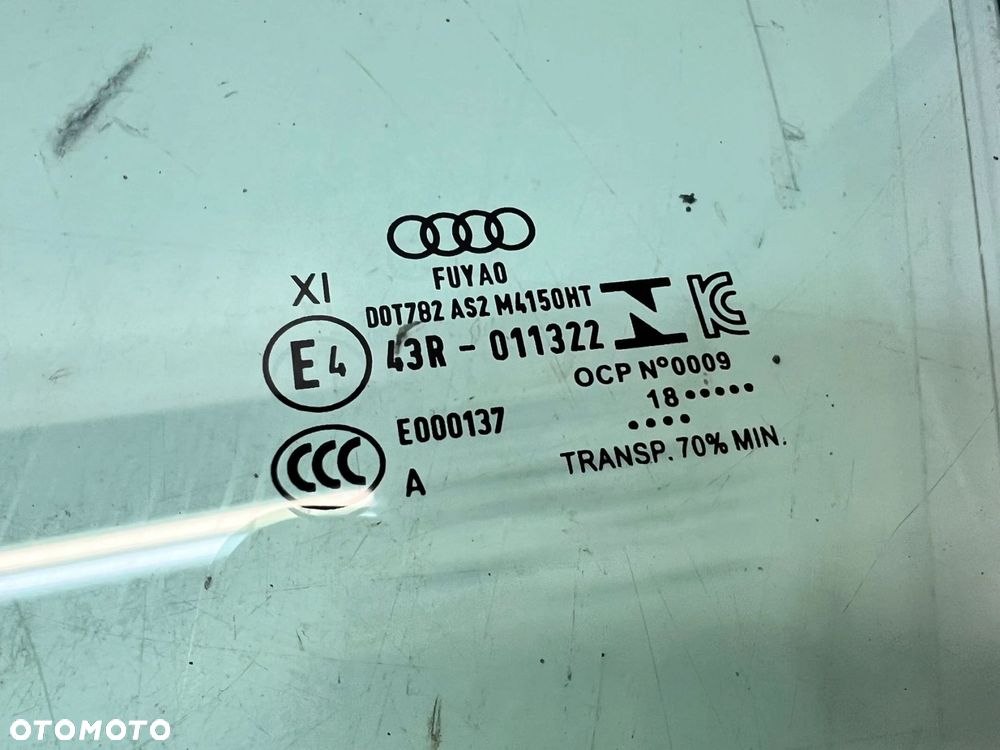 SZYBA BOCZNA DRZWI LEWY PRZÓD AUDI A6 C8 PODWÓJNA 4K0845021 - 4