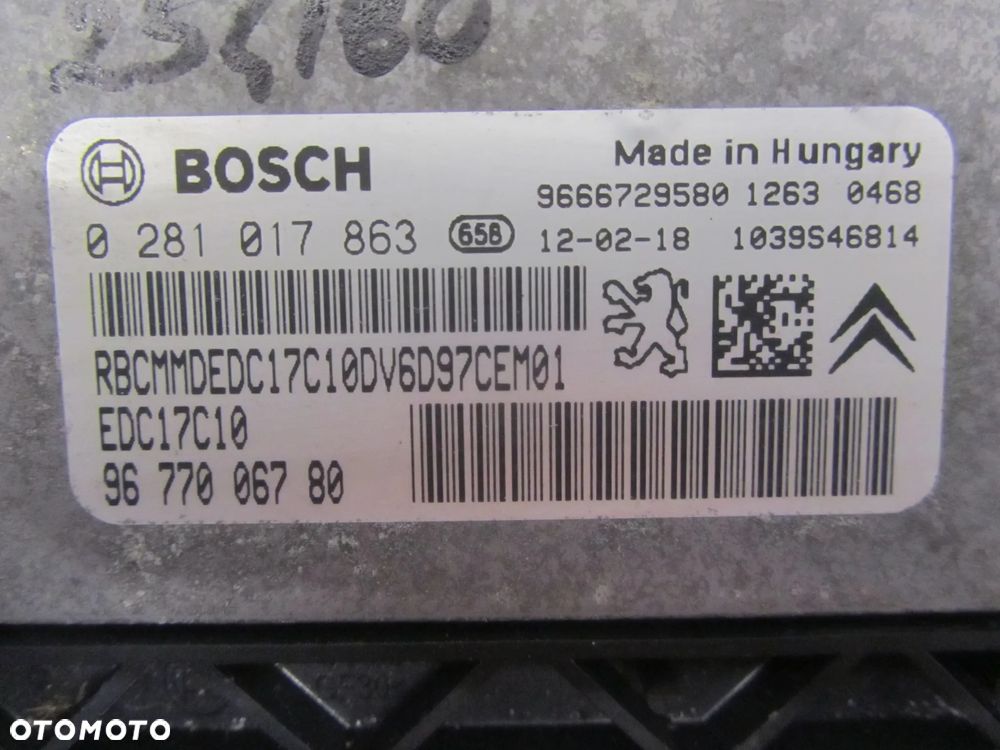 Komputer Sterownik Silnika 0281017863 Peugeot Partner-Berlingo 2008- - 2