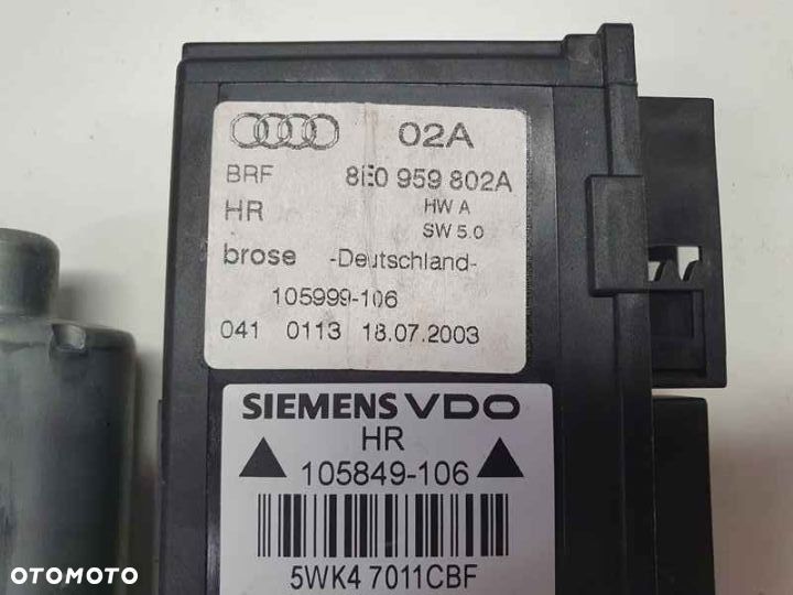 Silniczek Szyby Silnik Modul Podnoszenia Szyb Tyl Tylny AUDI A4 B6 B7 - 11