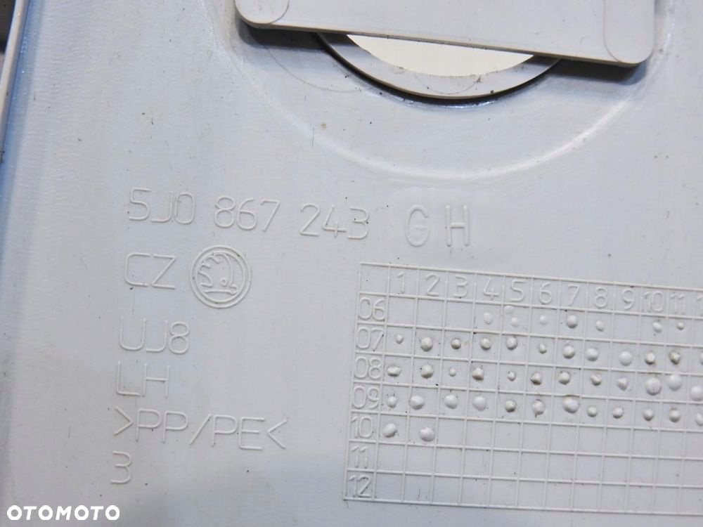 OSŁONA SŁUPKA B LEWA SKODA FABIA II 5J0867243 - 4