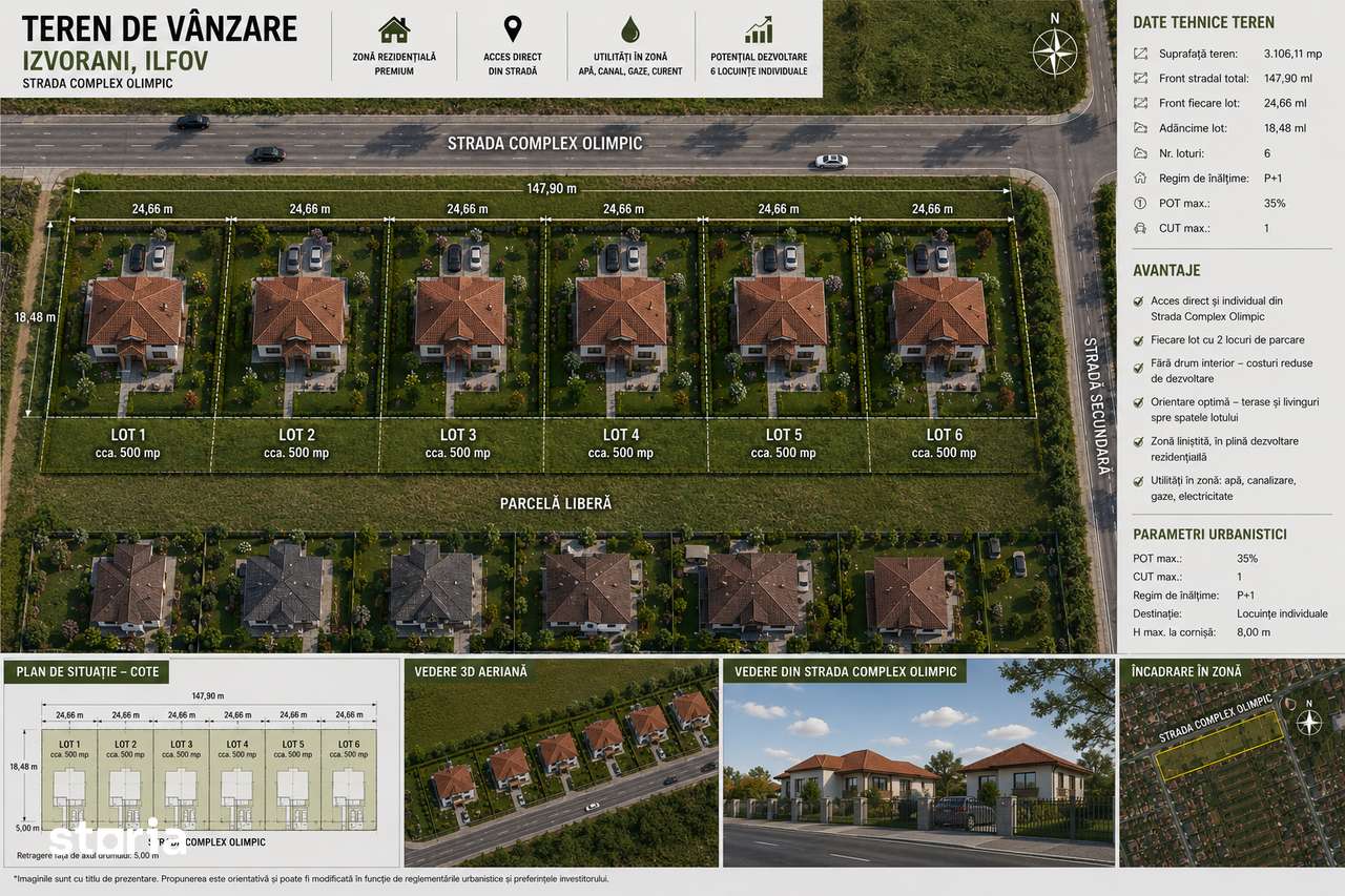 Intravilan 3.106 mp Izvorani deschidere 148 ml la str. Complex Olimpic - Imagine principală: 3/11