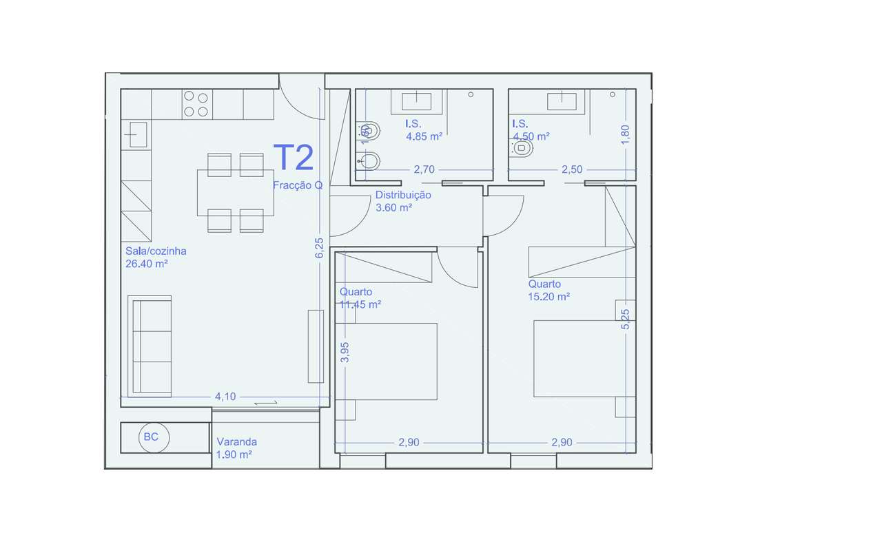 Apartamento T2 com Varanda e Garagem para 1 Carros – Senhora da Hora - Grande imagem: 3/11