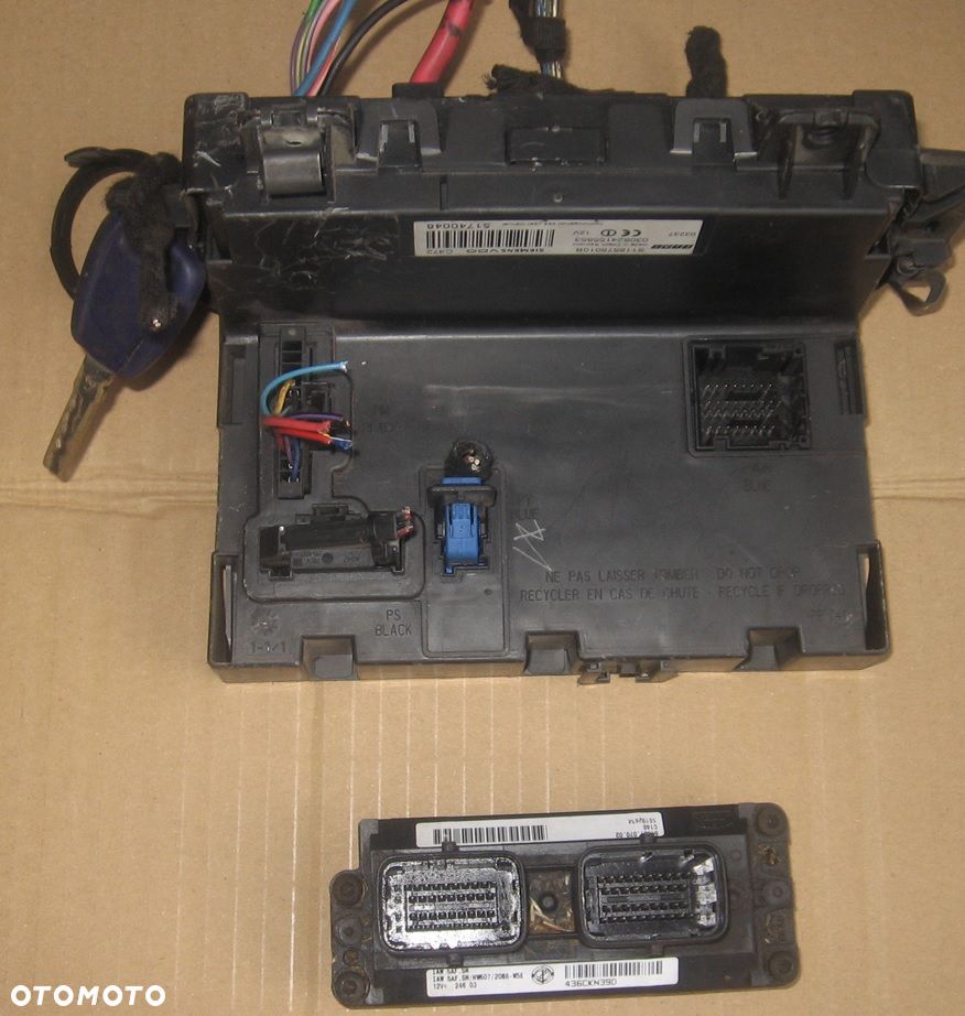 sterownik silnika FIAT PANDA II 1.1 8V 55192634 zestaw startowy - 1