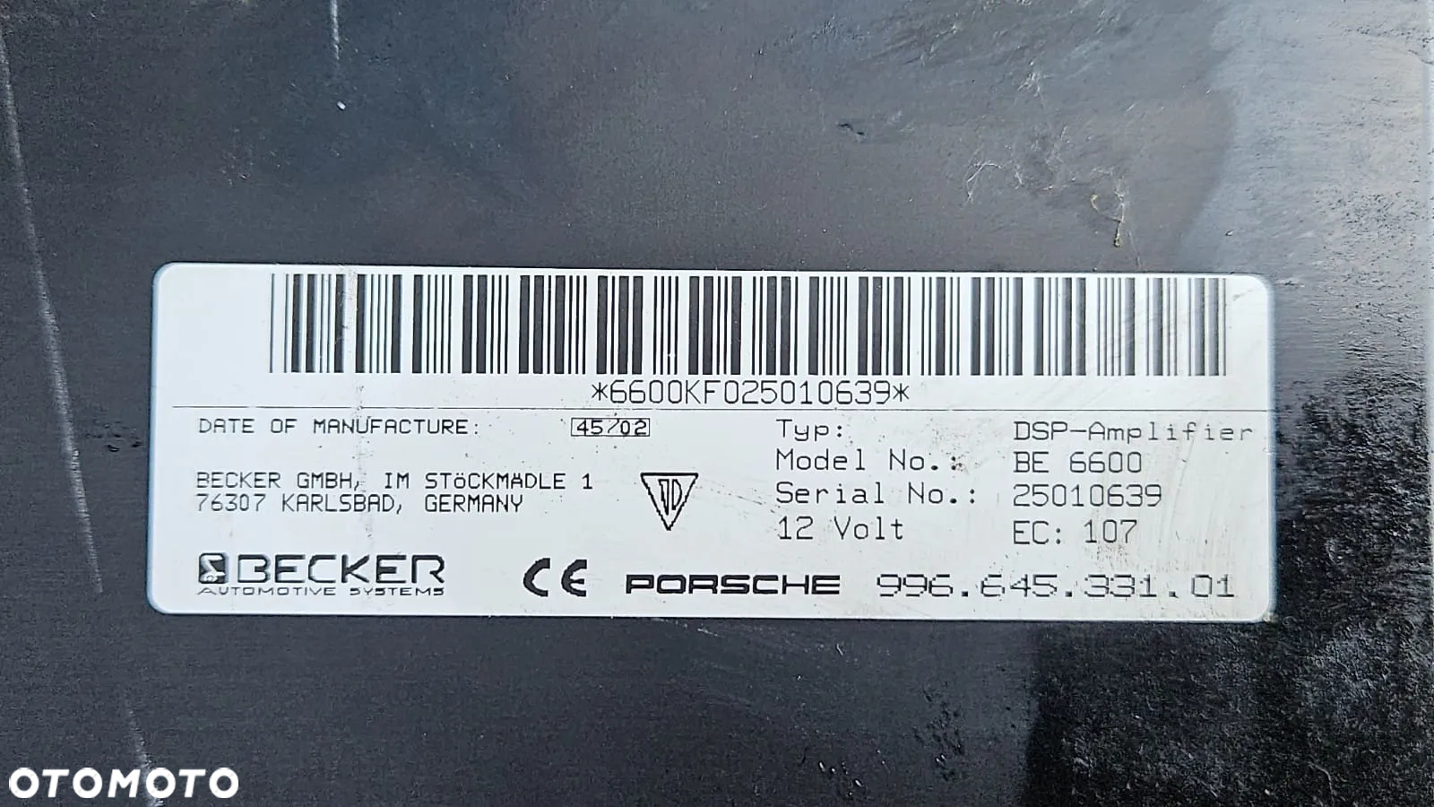 PORSCHE BOXSTER CARRERA 986 911 WZMACNIACZ AUDIO BECKER 996645331 - 4