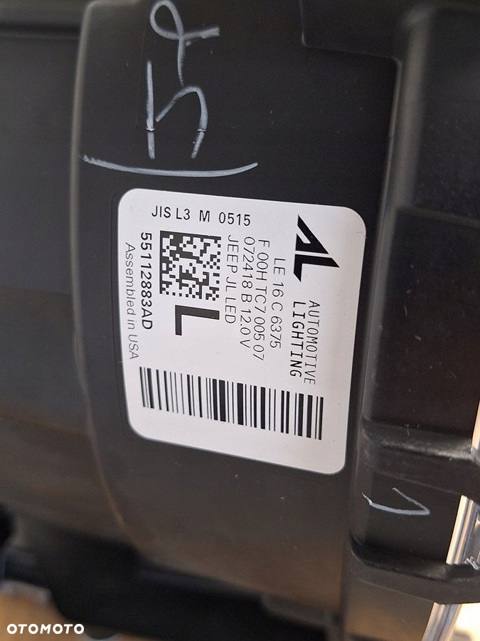 jeep wrangler jl 2018- lampa przod lewa led 3 pin mopar orginal jeep nowy - 5