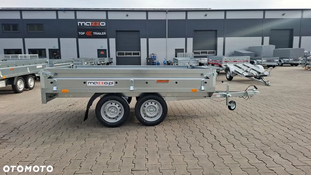 Neptun DOSTAWA! Przyczepa platforma wym. 263x145x30cm koła pod spodem N7-263 2 BaseLine, wszystkie burty DEMONTOWALNE, DMC 750kg GN87 - 14