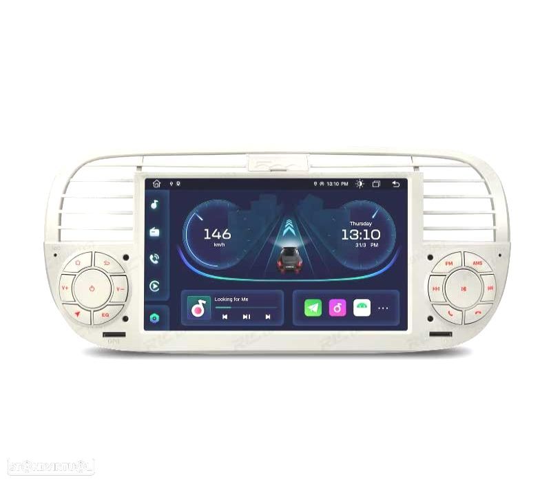 AUTO RÁDIO GPS ANDROID 12 PARA FIAT 500 07-15 BRANCO - 10