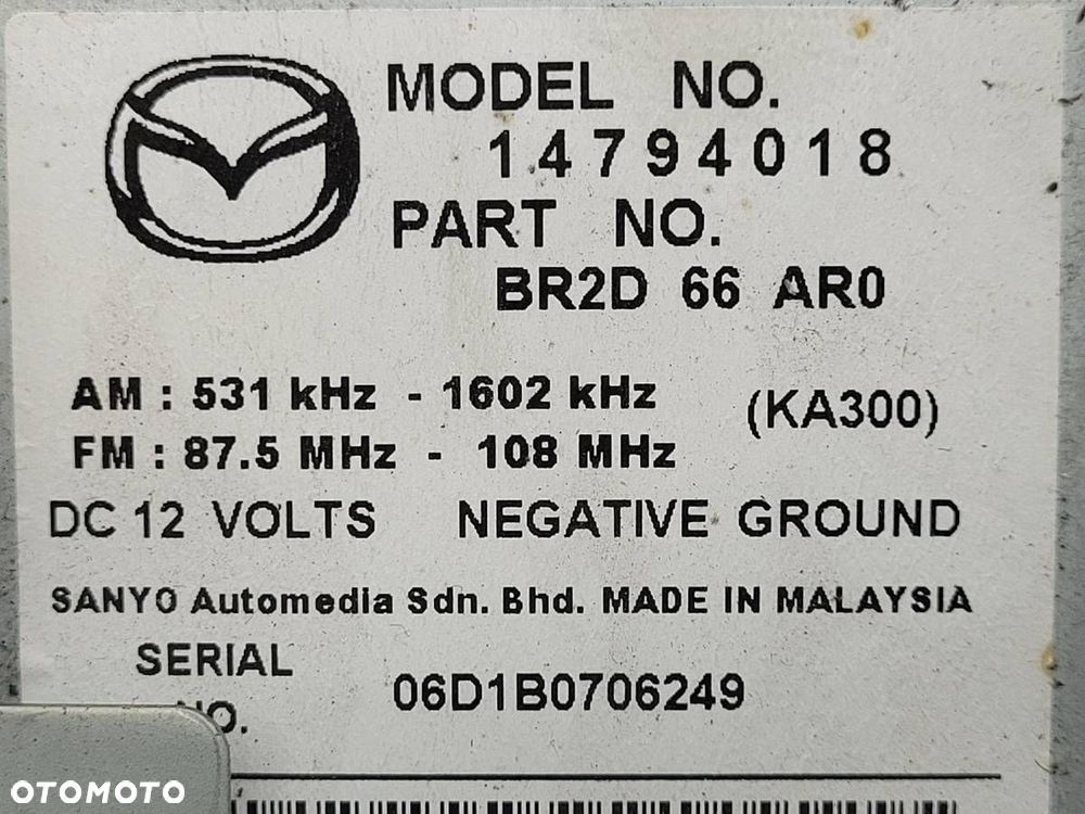 RADIO WYŚWIETLACZ MAZDA 3 BK 14794018 ORYGINAŁ - 9
