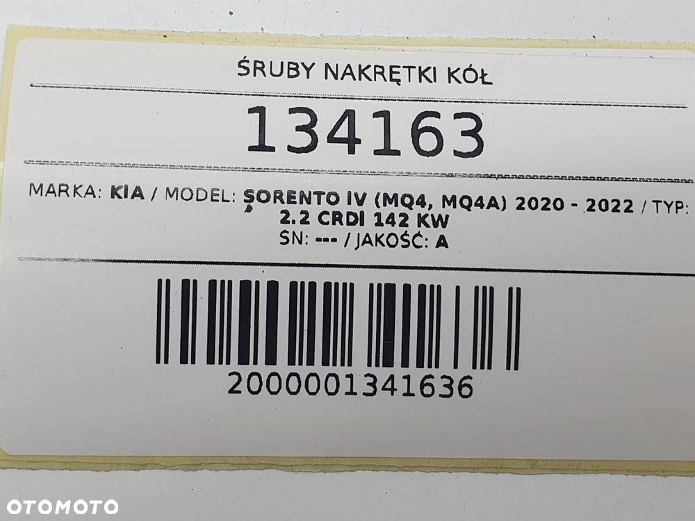 ŚRUBY NAKRĘTKI KÓŁ 21MM M12X1.5 DŁ29.3 KOMPLET KIA SORENTO IV MQ4 - 4