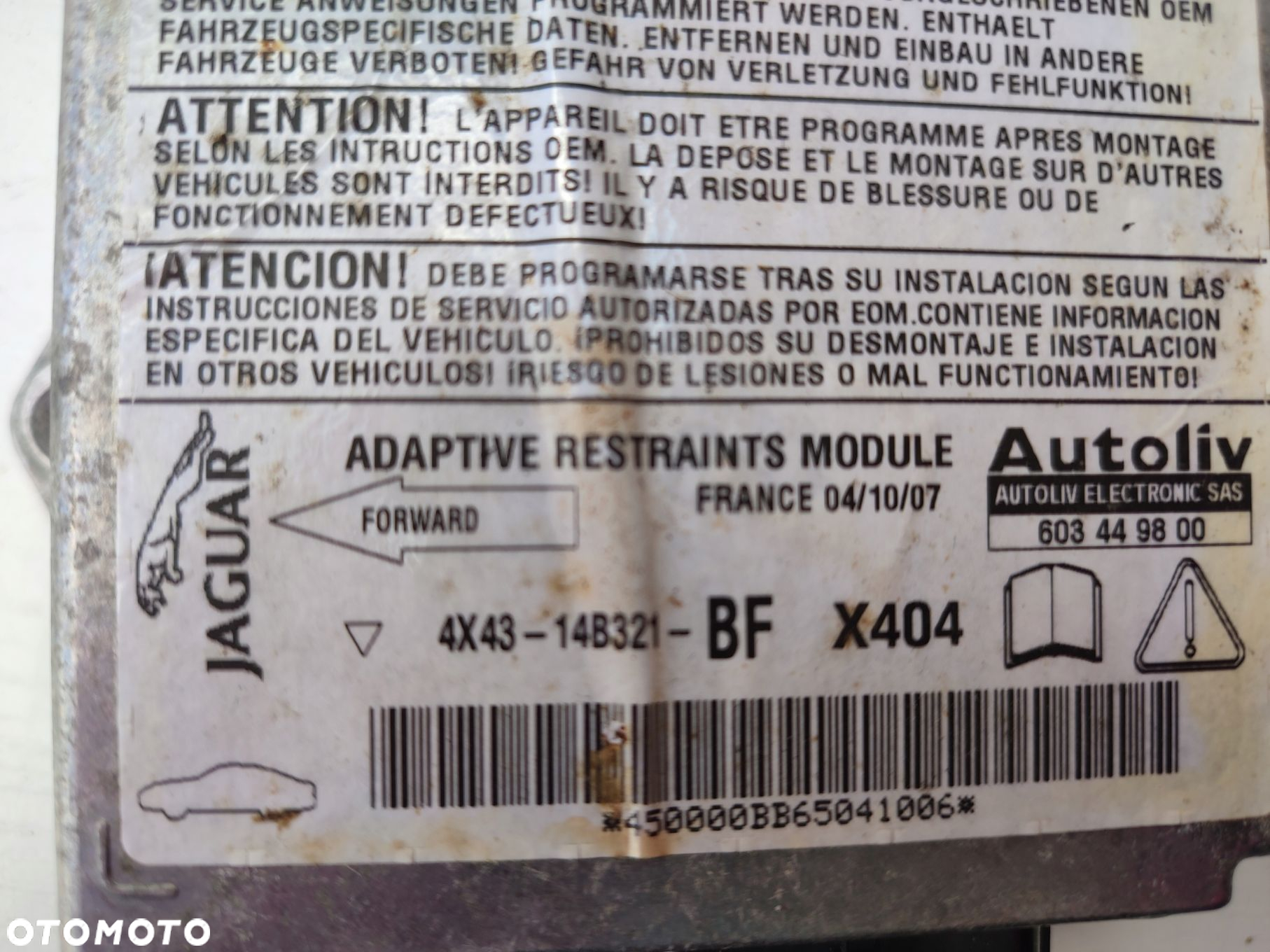 Moduł sensor AIRBAG JAGUAR X-TYPE EUROPA 4X43-14B321-BF - 4
