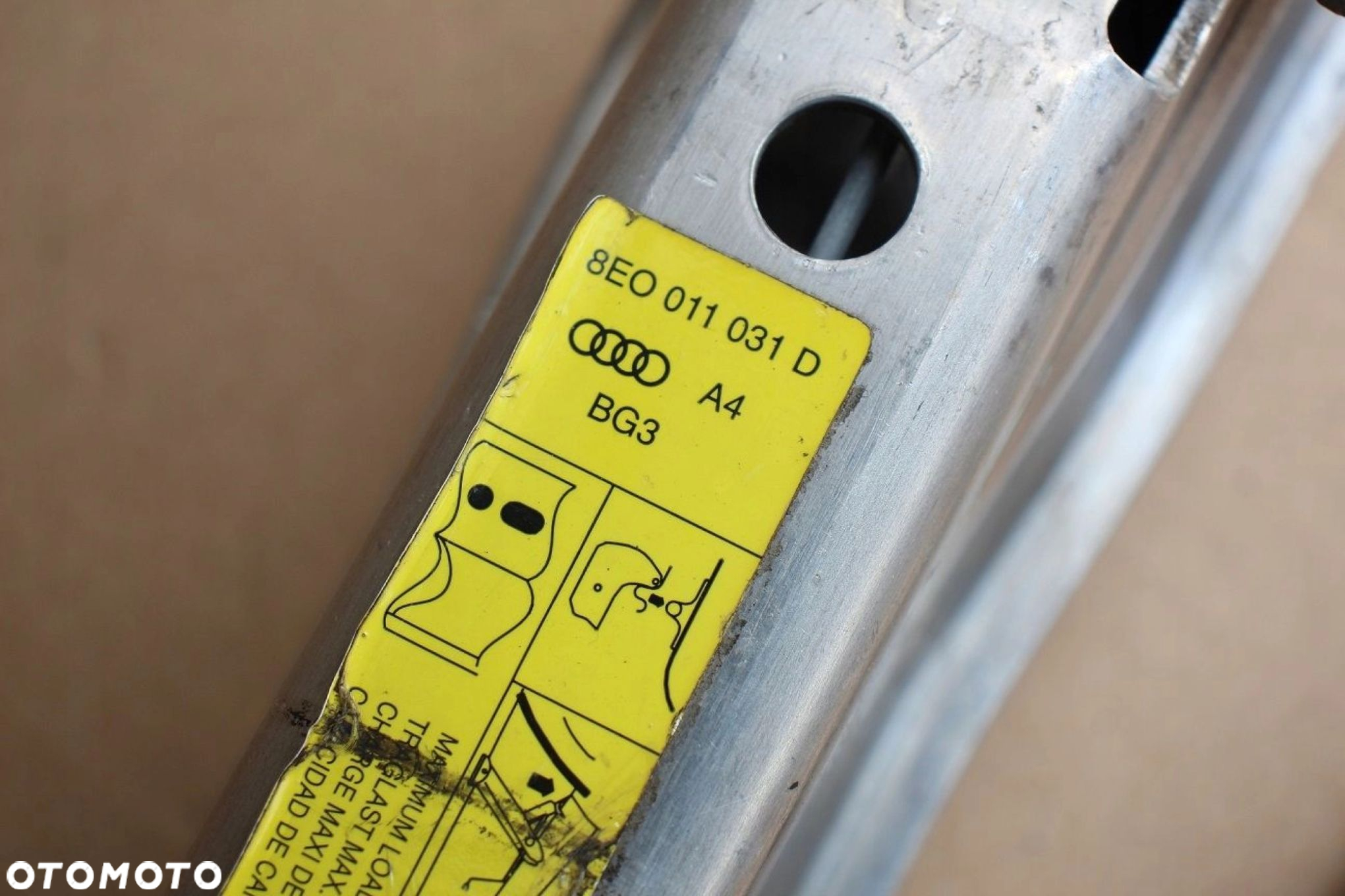 Lewarek podnośnik klucz do kół AUDI A4 B6 B7 oryginalny 8E0011031D - 3