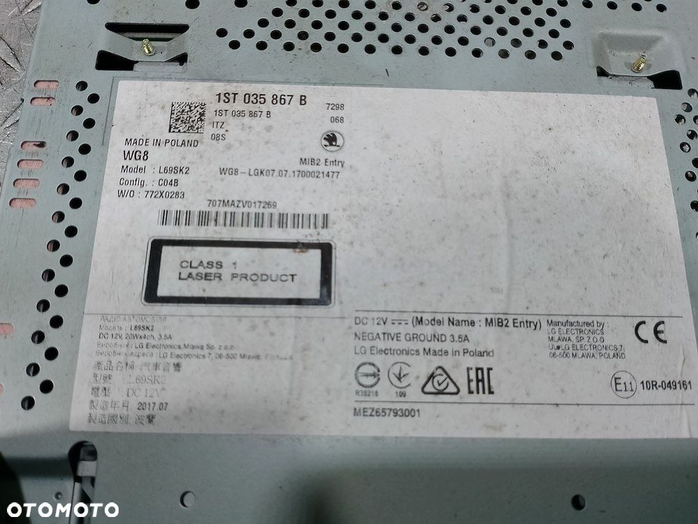 RADIO  SKODA CITIGO 1ST035867B - 4