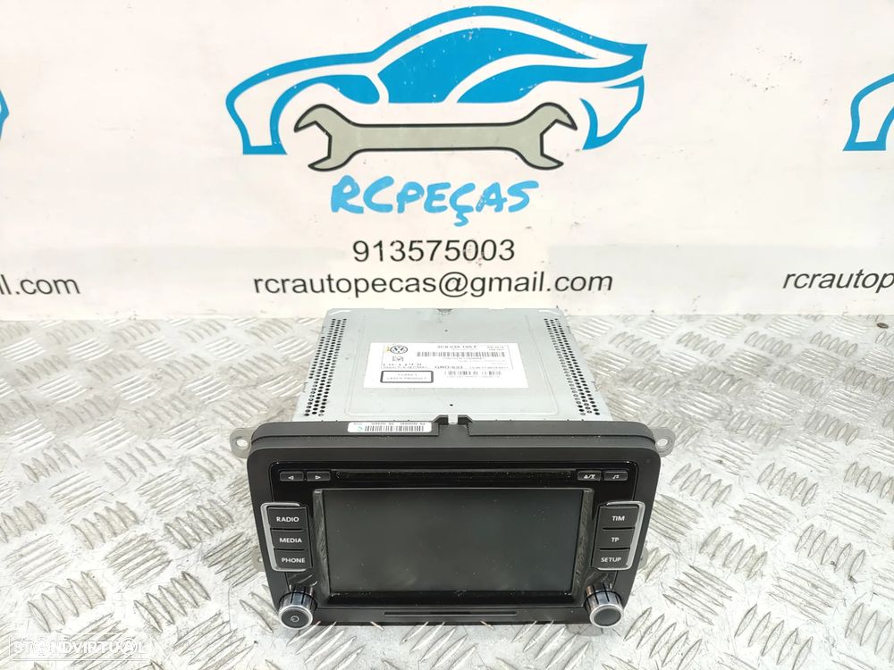 DISPLAY RADIO AUTORADIO ORIGINAL VW VOLKSWAGEN TOURAN 2 II MK2 8T3 3C8035195F MULTIFUNÇÕES LEITOR CD DVD GPS - 1