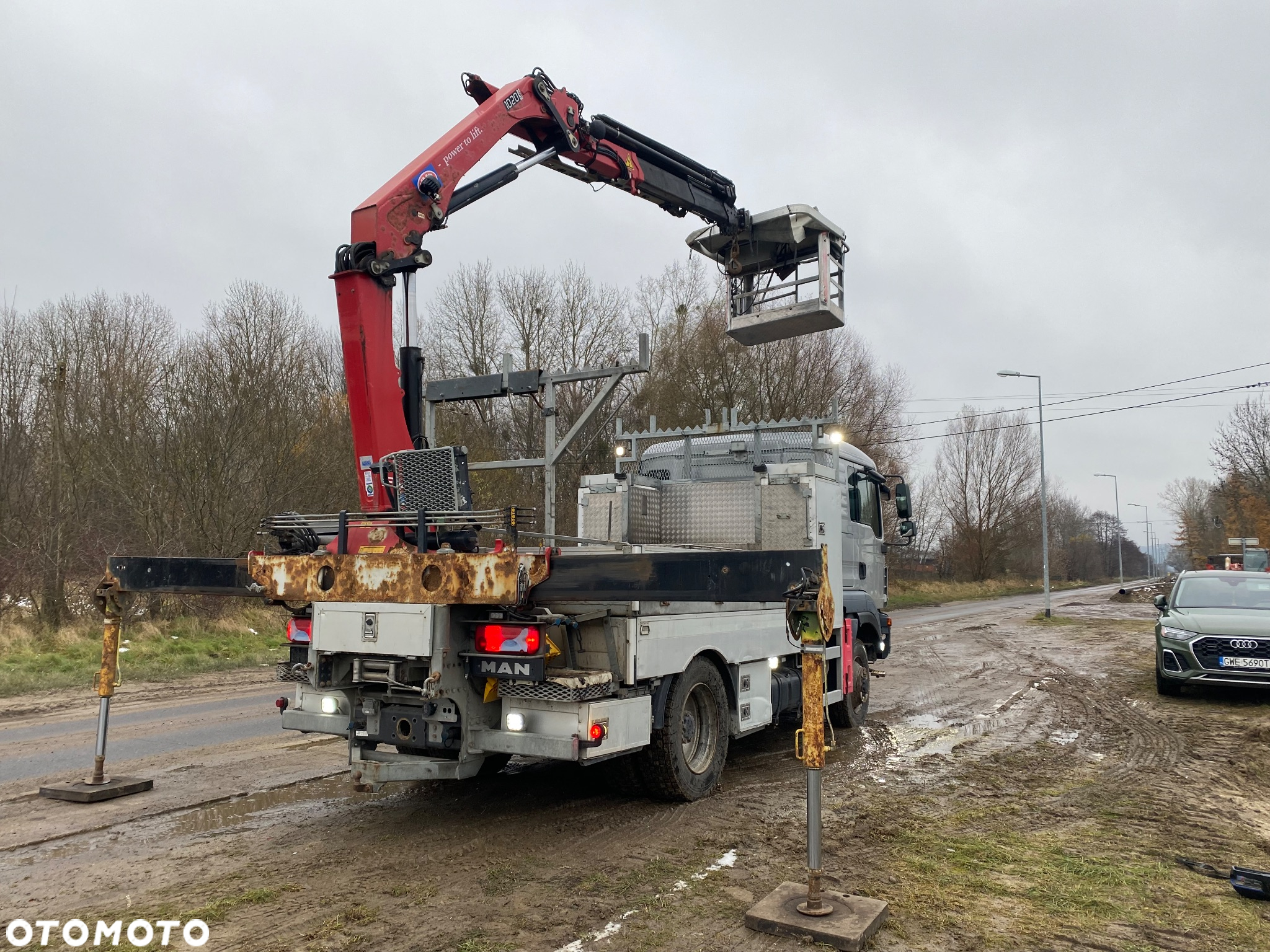 MAN TGM 15.290 4x4 Euro5 Energetyka HMF 1020 wciągarka podest osobowy - 5