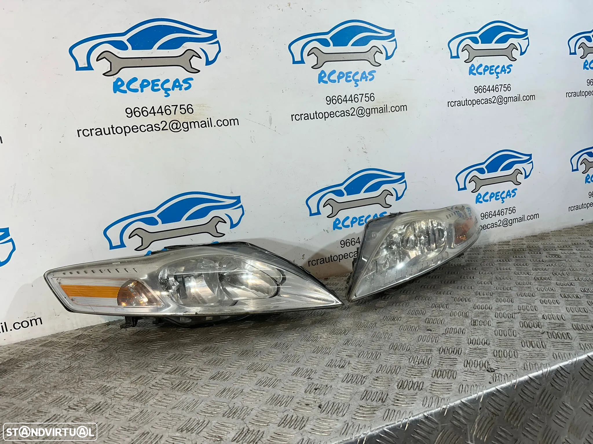 .Conjunto Oticas Faróis Frontal Frente Esquerda Direita Original Halogénio Ford Mondeo 4 MK4 2006 - 2014 7S71-13W030-BK 7S71-13W029-BH - 3