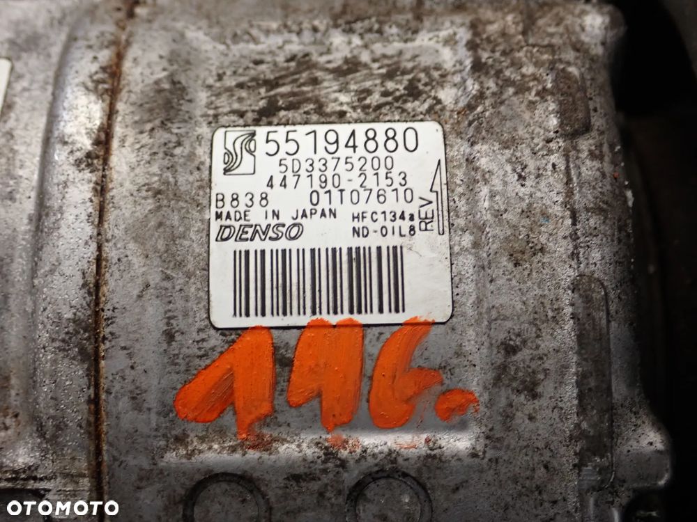 OPEL FIAT 1.2 1.3 1.4 1.7 CDTI JTD BENZYNA SPRĘŻARKA KLIMATYZACJI 55194880 447190-2153 - 3