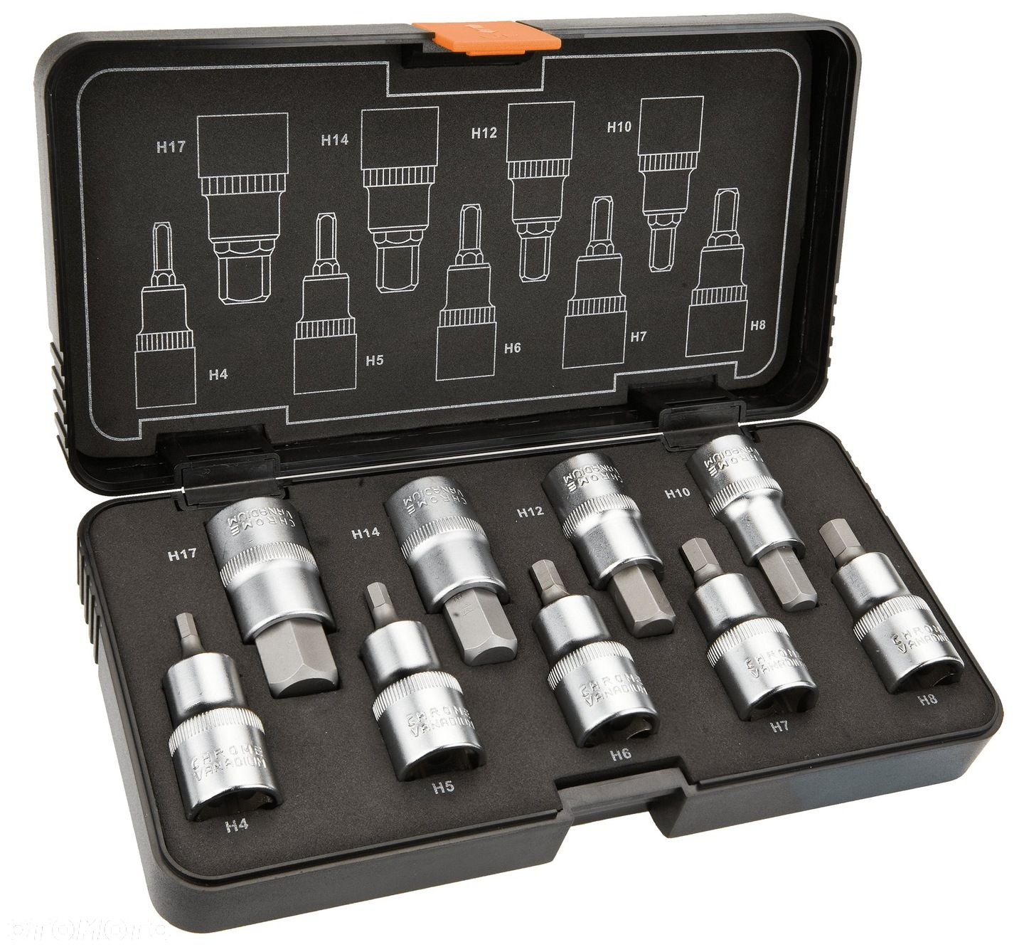 NEO TOOLS ZESTAW KOŃCÓWEK SZEŚCIOKĄTNYCH 9 ELEMENTÓW CRV WALIZKA 08-705 - 4