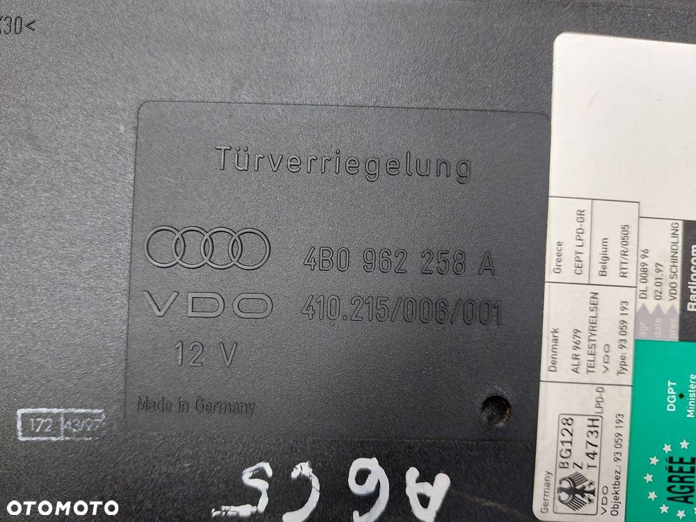 MODUŁ KOMFORTU KOSTKI WTYCZKI AUDI A6 C5 4B0962258A - 2