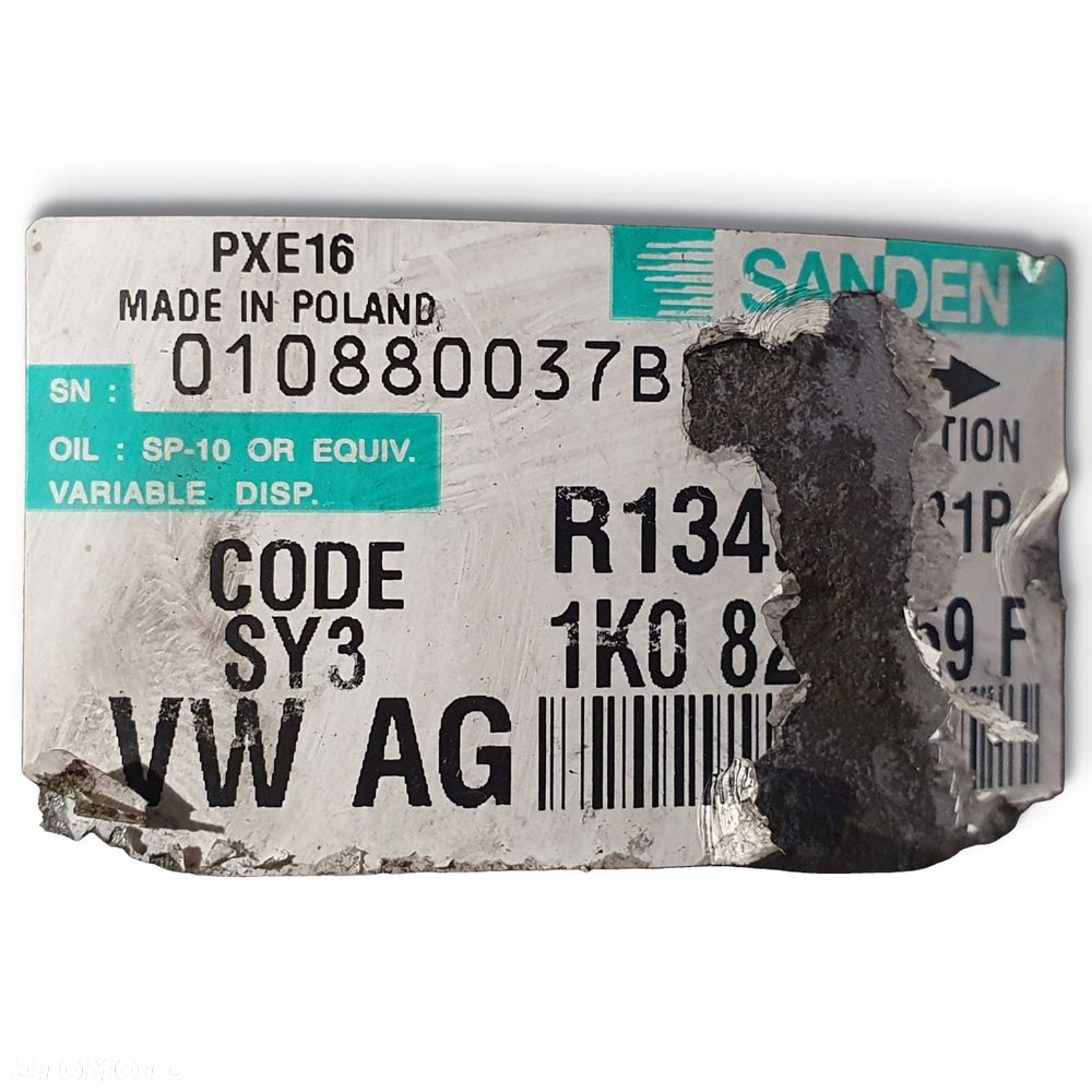 SPRĘŻARKA KLIMATYZACJI VW Caddy III 2.0 SDI 1K0820859F - 2