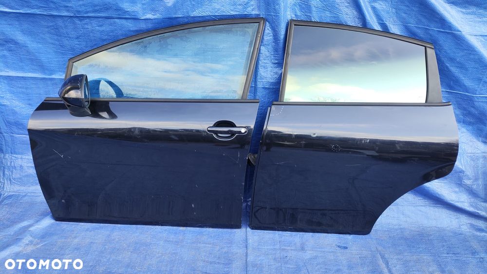 DRZWI LEWY PRZÓD TYŁ CZARNE ZAMEK SZYBA PODNOŚNIK LUSTERKO 7 PIN KLAMKA WIĄZKA INSTALACJA SEAT LEON II 2 HB 5D EUROPA - 1