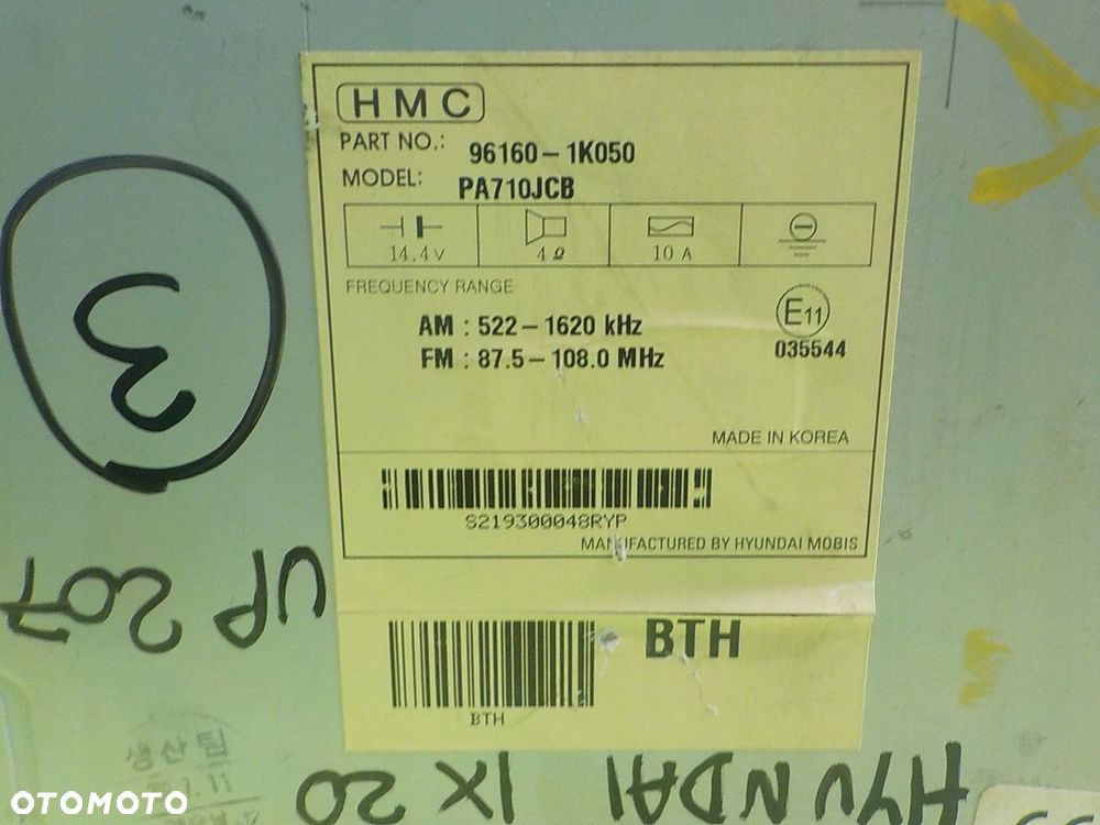 HYUNDAI ix20 1.6 CRDI 13r 5D radio CD 96160-1K050 - 6