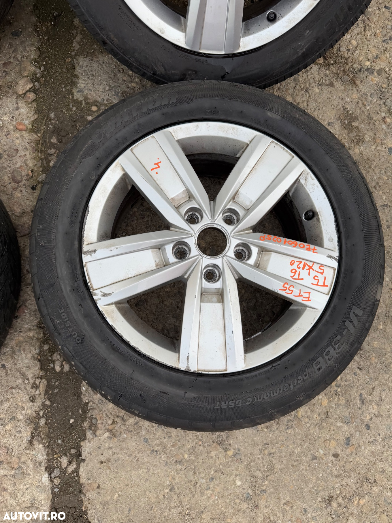 Set jante aliaj VW T5, T6 cu cauciucuri uzate 235/55R17, et55 ,5x120, cod janta 7E0601025P - 2
