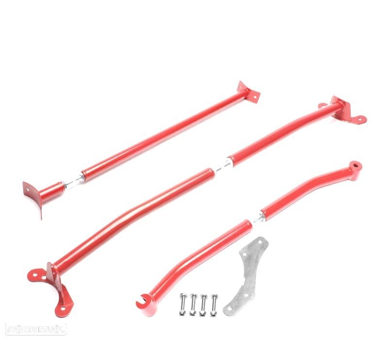 KIT BARRAS ANTI-APROXIMAÇÃO AJUSTÁVEIS VOLKSWAGEN VW POLO 6N 94-01 VERMELHO - 1