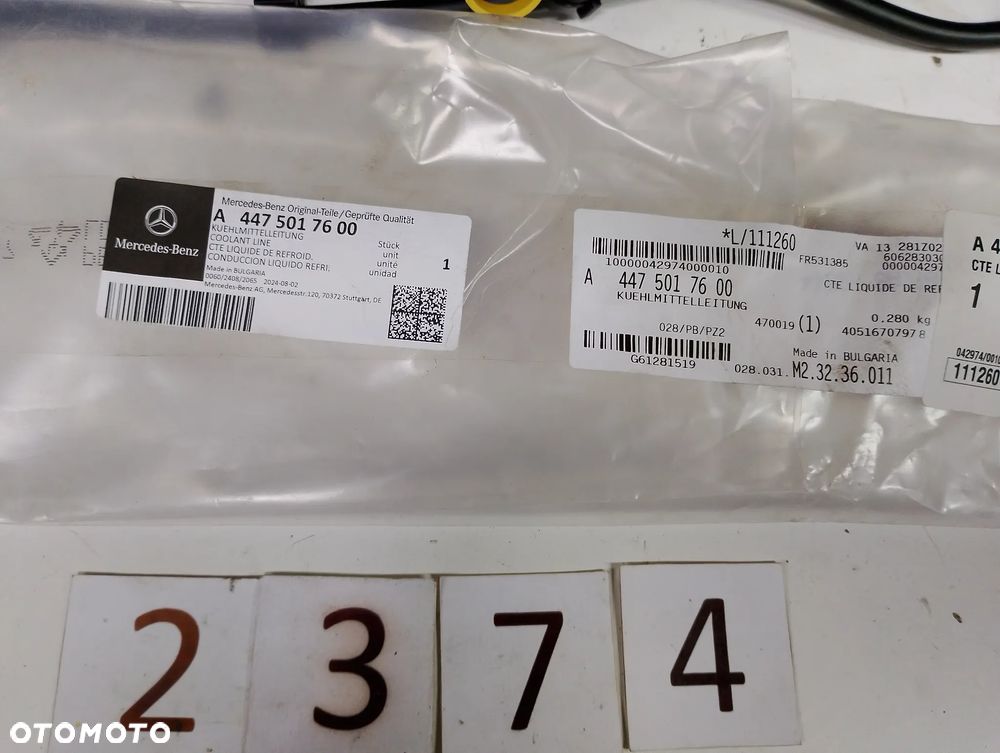 Przewód wąż wody płynu Mercedes V W447 A 4475017600 - 2