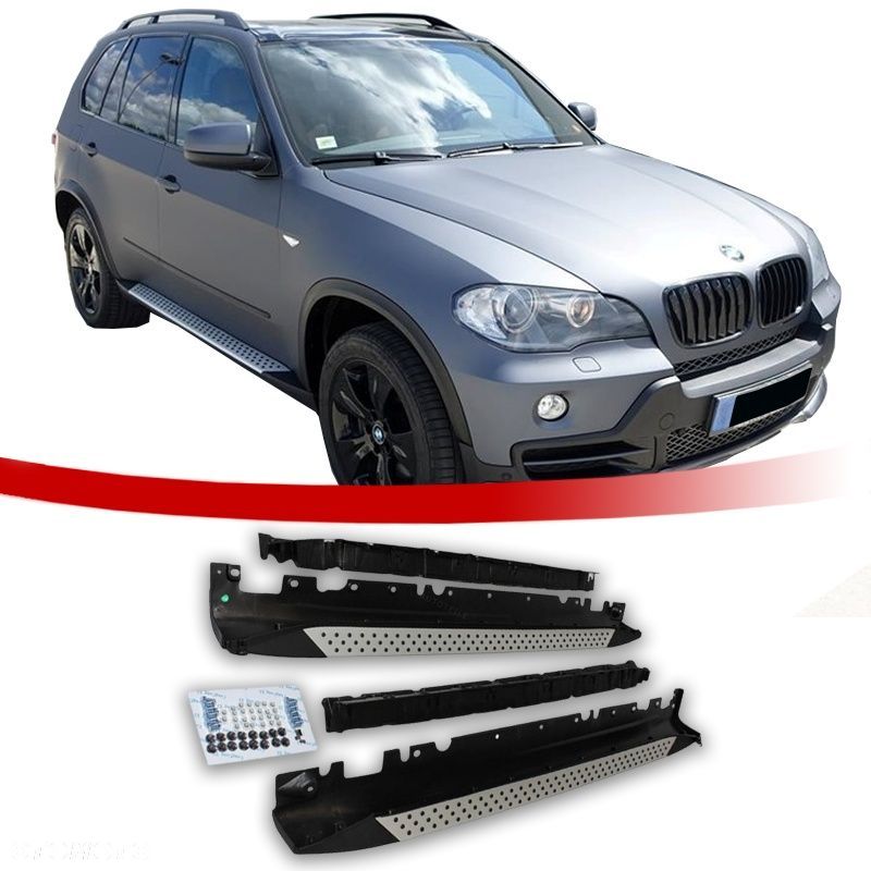 BMW X5 E70 Boczne Stopie Progów Progi Aluminiowe Dokładki