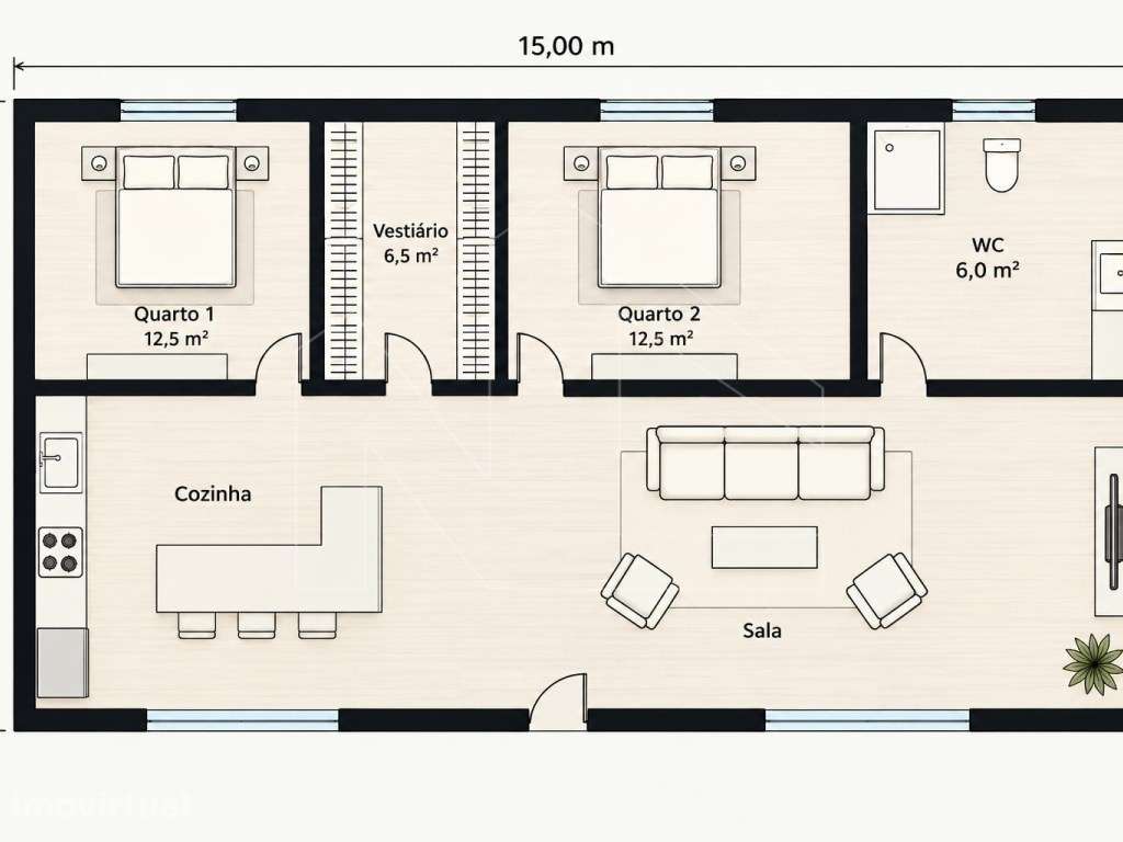 Moradia T2 totalmente remodelada em Travassô, Águeda - Grande imagem: 4/4