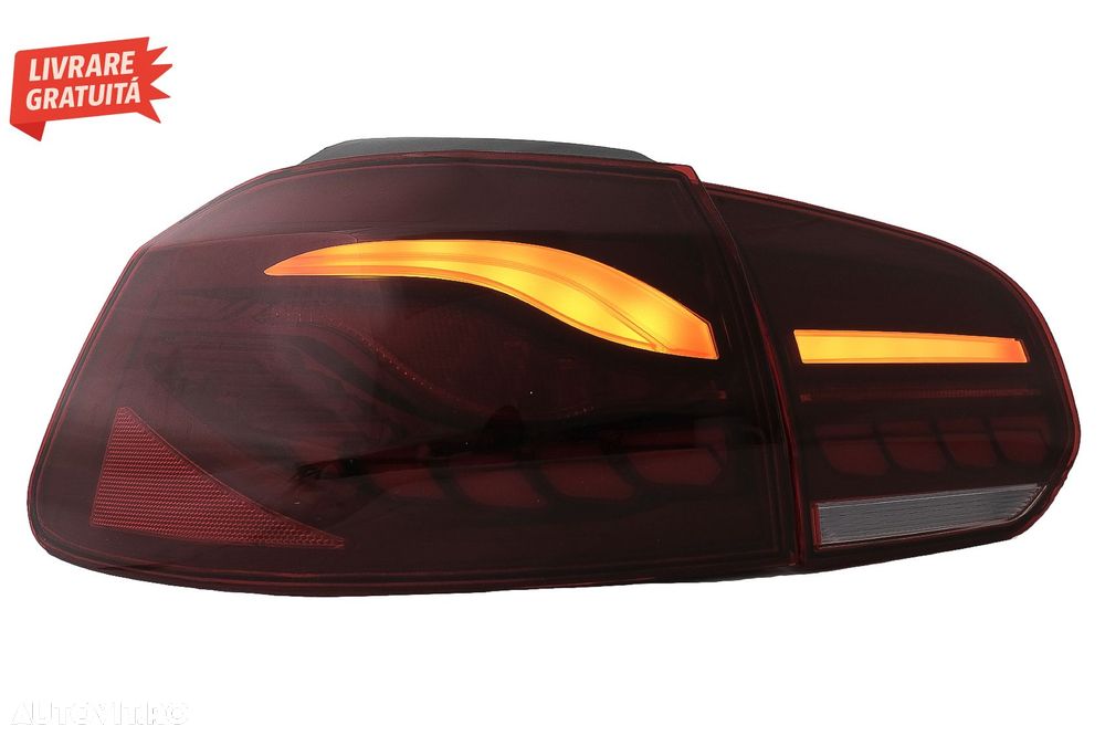 Stopuri Full LED VW Golf 6 VI (2008-2013) Rosu Fumuriu cu Semnal Dinamic- livrare gratuita - 7