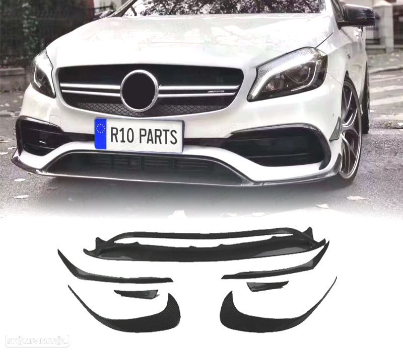 KIT DE MOLDURAS MERCEDES W117 AMG 13-19 LOOK A45 PRETO BRILHANTE - 1