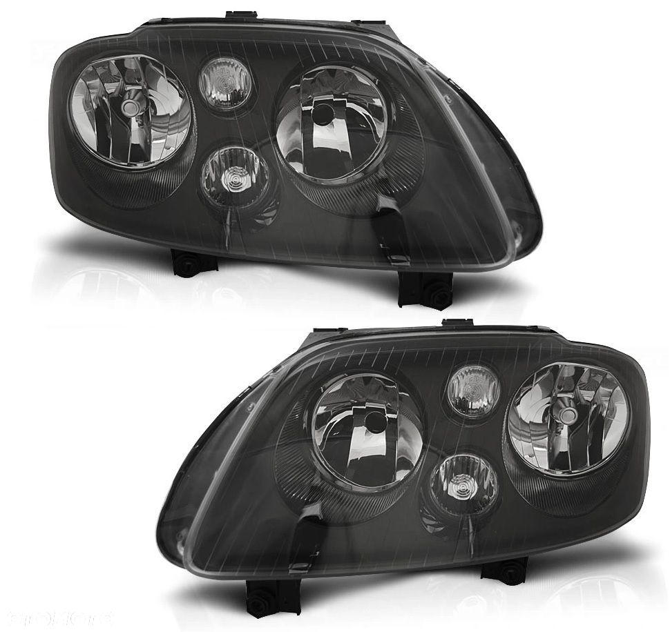 reflektor lampa kpl black tuning czarne vw caddy iii 3 2k 2004- - 1