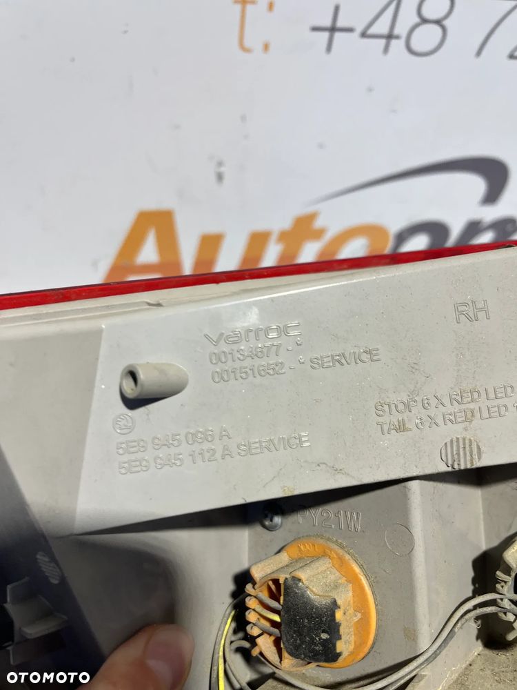 LAMPA SKODA OCTAVIA III KOMBI LED PRAWA 5E9945096A TYLNA ŁADNA - 4