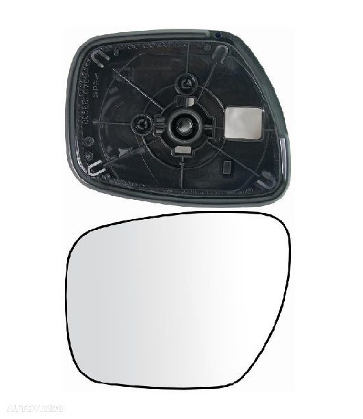 Geam oglinda exterioara cu suport fixare Mazda 5 (Cr19), 04.2005-05.2010; Cx-7 (Er), 01.2006-08.2012; Cx-9 (Tb), 05.2006-10.2012, partea Stanga, sticla convexa; geam cromat, Aftermarket - 1