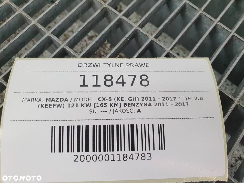 DRZWI TYŁ PRAWE KOMPLETNE CZERWONE 41V MAZDA CX-5 2016 - 9
