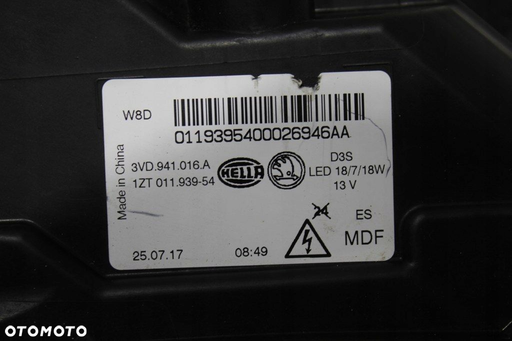 Skoda Superb III 3V Xenon Prawy Lampa Przód Prawa Europa - 5
