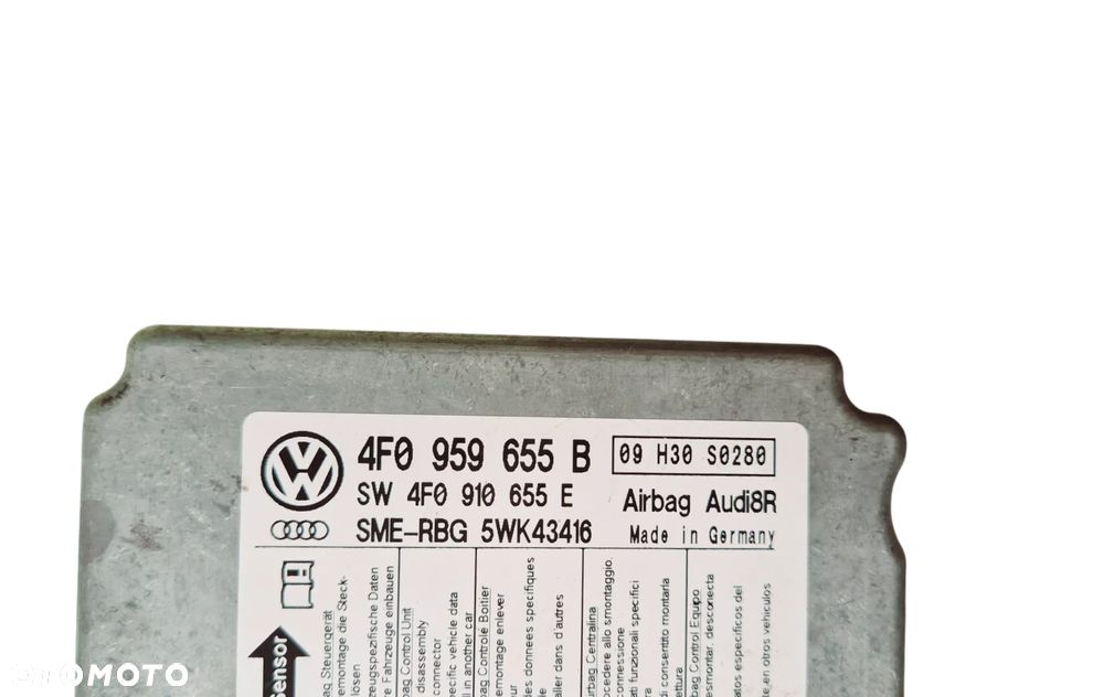 SENSOR MODUŁ PODUSZEK POWIETRZNYCH AIRBAG AUDI A6 C6 4F0959655B LUB 4F0959655 - 9